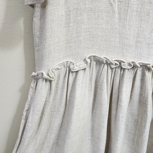 House of Sienna linen blend v-neck button front short sleeve dress NWT size 14 - Picture 9 of 11